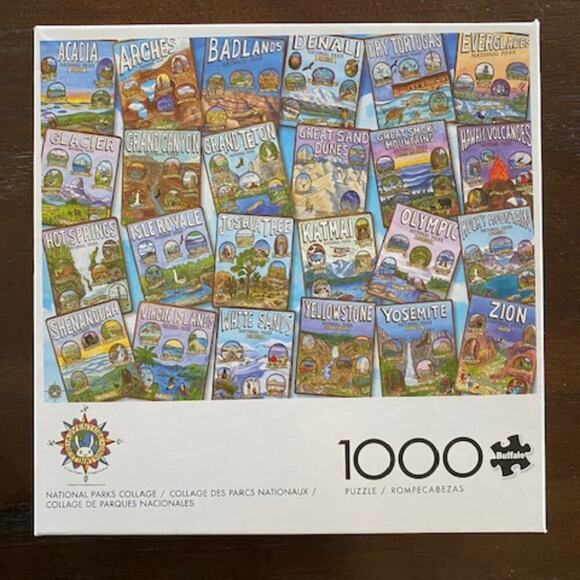 Buffalo National Parks Collage 1000 Piece Jigsaw Puzzle - Picture 1 of 7